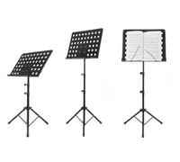 Atril para partituras de 50 - 165 cm de altura ajustable, soporte de música en negro, flexible, inclinable, atril para orquesta, trípode de metal para partituras
