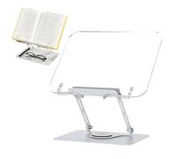 Atril - Portalibros | Soportes para libros de lectura | Soporte para libros de escritorio | Soporte de soporte de lectura de acrílico | Elevador de libros para portátil giratorio de 360 grados |