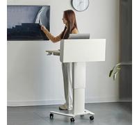 Atril portátil con Soporte para computadora portátil, púlpitos de Altura Ajustable, podio portátil de pie con Ruedas, Escritorio para Sentarse y pararse para aulas, oficinas