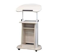 Atril Portátil De Madera con Base Pesada Y Ruedas, Ideal para Presentaciones En Iglesias, Aulas Y Bodas(White Maple)