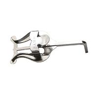 Atril trompeta curvado, corto, plateado, sin soporte