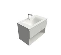 Atrios Roma Mueble de baño, Madera de ingeniería, Blanco, 80 cm