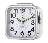 Atrium Despertador para personas mayores, extraclaro, analógico, cuarzo, sin tictac, números grandes, señal de campana extrafuerte, color blanco A530-0