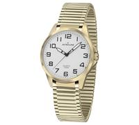 Atrium Reloj de pulsera analógico para mujer, cuarzo, muy claro, con manecillas luminosas y correa de acero, color dorado A49-60