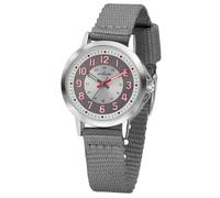 Atrium Reloj de pulsera analógico para niños de cuarzo, extraclaro, con correa de nailon, correa de tela, color plateado y gris acero A46-10, gris, Clásico