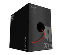 ATS Cables Cable CAT6 Plenum (CMP) de 1000 pies | Prueba del analizador de red aprobada | 23AWG 4 pares, cable Ethernet sólido de 550 MHz 10 Gigabit UTP, disponible en 9 colores (1000 pies, rojo)