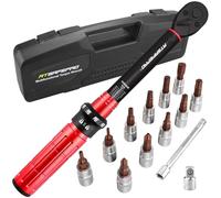 ATsafepro 1/4'' Llave Dinamométrica, 1-25 Nm 15 Piezas Llave Dinamométrica Bicicleta Set con 11 Brocas, Extensión de 10cm,Adaptador 3/8'', Precisión ±3%, 72 Dientes para Bicicleta,Motocicleta