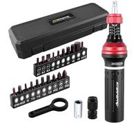 ATsafepro 25PCS Destornillador Dinamométrico 1/4'', 10-60 IN.LB (1.1-6.8 Nm) Llave dinamométrica con puntas Torx, plano, hexagonal, cruz, para bicicletas, herramientas y electrónica