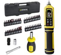 ATsafepro Destornillador Dinamométrico Digital 0,09-6 Nm, 1/4'',40 Puntas, Precisión ±1%, Destornillador De Par De Torsión Ajustable, Juego De Llaves Dinamométricas Con Indicador LCD