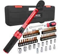 ATsafepro Juego de 61 Llave Dinamometrica Bicicleta 1-25 Nm,Llave Dinamometrica1/4,Incluye Adaptador de 1/4" a 3/8",Extensión de10 cm,Puntasy Destornillador. Precisión ±3%，72 Dientes Para Bicicletasy