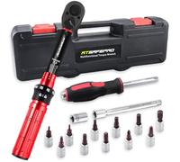 ATsafepro Llave Dinamométrica 1/4'', 1-15 Nm Kit Llave Dinamométrica Bicicleta 17 Piezas con 11 Puntas, Destornillador, Tuerca 1/4'', Adaptador 3/8'' y Extensión de 4 Pulgadas, Precisión ±3%
