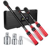 ATsafepro Llave Dinamométrica 3-25 NM 5-60 NM 20-230 NM, 1/4" & 3/8" & 1/2", 6 Piezas, Cabezal Reversible De 72T, Alta Precisión De ±3%, Para Bicicleta, Moto, Coche, Camión