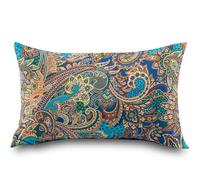 ATsense Juego de 2 fundas de almohada de 40 x 60 cm, 100% algodón, estampado colorido azul oscuro con cremallera, funda de almohada súper suave, premium y hipoalergénica, funda de almohada súper