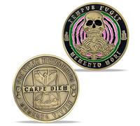 AtSKnSK Memento Mori Moneda Memento Vivere Moneda de Calavera Árbol de la Vida Medallón Mori Moneda de Caminata Moneda de Recuperación Regalos Estoica Moneda Conmemorativa (Bronce Antiguo)