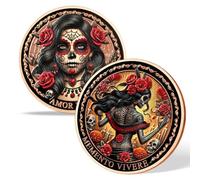 AtSKnSK Memento Mori Moneda - Rosas Calavera Moneda para mujer, recuerdo y regalo para hombre y mujer