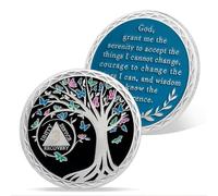 AtSKnSK Moneda de sobriedad de 3 meses de 1 a 12 meses, 24 horas, árbol de la vida AA fichas, medallones para hombres y mujeres, regalo anónimo, para recuperación de adicciones (3 meses)