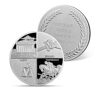AtSKnSK Moneda estoica de las virtudes cardinales de fuego castillo de la llama rosa de la calavera moneda AA chips medallones regalos de sobriedad para hombres y mujeres regalos para alcohólicos