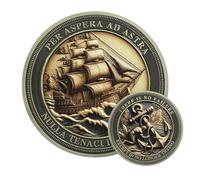 AtSKnSK Moneda motivadora "Sailing Anchor", moneda de estímulo para hombres y mujeres, desafío y éxito, regalo conmemorativo en funda protectora, regalos conmemorativos de oficina para premios de