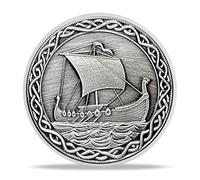 AtSKnSK Moneda vikinga, árbol de la vida, Odin Lobo Odin, cuervo, vikingo, fichas vikingas, medallón, moneda, runas nórdicas, símbolo de guerrero, amuleto vikingo, regalos para hombres y mujeres (Tree