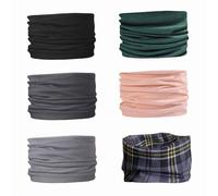 ATSNOSH 6 Piezas Multifunción Bufanda para Hombre Mujer, Braga Cuello, Bufanda Tubular, Bufanda sin Costuras, Braga Cuello Moto, Ligera, Protección UV, para Ciclismo Running (6 Piezas)