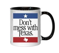 Atspauda Don't Mess With Texas Lone Star State cerámica té taza de café negro