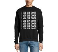 Atspauda I Pet The Dogs - Sudadera de algodón para perros, color negro, talla S