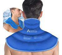 Atsuwell Bolsa de hielo para cuello y hombros, compresión fría, bolsas de hielo para hombros, paquete de gel reutilizable, paquete de frío grande para cuello, hombros, cadera, color azul