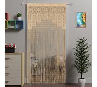 Atsweetlife Cortina de Encaje de macramé para Puerta, Cortinas Bohemias para Ventana, Pared, Armario, Dormitorio, Cocina, Paneles Colgantes Hippie, Divisor de habitación para niñas y niños (champán,