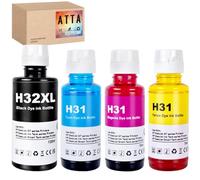 ATTA 31 32XL - Juego de botellas de tinta de repuesto para HP 32XL 31 Ink Work para Smart Tank 7005 5107 7301 7001 7602 5000 5101 5102 Plus 651 551 455 457 450 todo en uno (13550) ML 32XL Negro, 70 ml