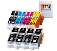 ATTA Cartuchos de tinta compatibles para Epson 33XL 33 XL para usar con impresoras Epson Expression Premium XP-7100, XP-640, XP-430, XP-830, XP-645, XP-900, XP-630, XP-635, XP-645, paquete de 12