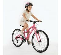 ATTABO Bicicleta Infantil Ligera de 10 kg - Bicicleta para niña - Aluminio 6061 - 24 Pulgadas Rosa - para Viajes Escolares y excursiones de 7 a 11 años