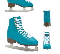 ATTABO Isla Patines de Patinaje artístico para niños, Material Exterior de plástico PVC, Soporte de Tobillo Reforzado, Cuchillas de Acero Inoxidable, diseño clásico para jóvenes Patinadores (33)