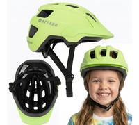 ATTABO Khola - Casco de Bicicleta para niños de 51 a 55 cm, Ligero, con Carcasa de policarbonato y EPS de 250 g, 15 ventilaciones, Visera, para Ciudad y Terreno (Verde)