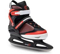 ATTABO Patines Ajustables para Niños y Adolescentes Tallas 26-31 EU (Ajuste de 5 Niveles) | Patines Cómodos y Calientes para Hockey sobre Hielo | Cuchillas de Acero Inoxidable, Negro/Rojo