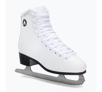 ATTABO Patines Artísticos de Hielo para Mujeres del 36 a 41 EU Hoja de Acero Inoxidable Cordones Clásicos Ganchos Reforzados Forro de Piel Sintética Cómodos Color Blanco FS
