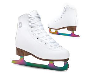 ATTABO Patines de Hielo Artísticos para Mujeres Lily Color Blanco Talla 41 EU Patines para Usuarios Intermedios Cierre de Cordones Soporte para Tobillo Cuchilla Duradera de Acero Inoxidable