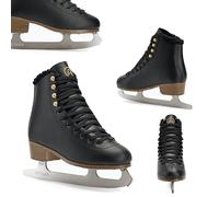 ATTABO Patines de Hielo Artísticos para Niños Isla 33 EU Cuchilla de Acero Inoxidable Ideal para Todos PVC Superior Soporte para Tobillo Estabilidad y Comodidad Diseño Clásico Color Negro