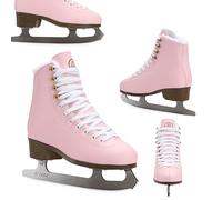 ATTABO Patines de Hielo Artísticos para Niños Isla 34 EU Cuchilla de Acero Inoxidable Ideal para Todos PVC Superior Soporte para Tobillo Estabilidad y Comodidad Diseño Clásico Color Rosa