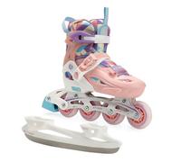 ATTABO Patines de Ruedas para niños Flashled - Ruedas LED Luminosas Ajustables, Certificado EN 13843, rodamientos de precisión ABEC-7, riel de Aluminio, Freno TPR, conversión de Patines en Patines
