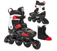 ATTABO Patines para Niños APX Talla 36-40 Ajuste en Cinco Etapas Rodamientos ABEC-7 Bota Rígida Chasis PP Ruedas Adherentes PU Frenado Fácil Ajuste Preciso Color Negro-Blanco