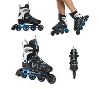 ATTABO Patines en línea Bliss para Hombre 40-46 EU Comodidad y Seguridad Bota Semirrígida Chasis de Aluminio Patines en Linea Adulto con Ruedas 80 mm PU Rodamientos ABEC-7 Ajustable Color Azul