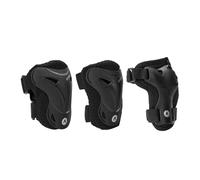 ATTABO Patines en línea para Adultos - Blagger Set Negro Talla L - Rodilleras de Trabajo, Coderas y muñequeras para monopatín, Espuma PE y EVA, Cierres de Velcro Ajustables