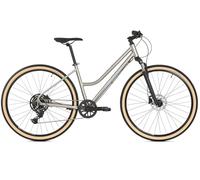 ATTABO Ruedas Sano de 4,0 - 28 Pulgadas, Marco de 19 Pulgadas, Bicicleta de Cross para Mujer, Bicicleta de montaña y Trekking, Marco de Aluminio 6061, Horquilla SR Suntour SF20 NEX, Horquilla Shimano