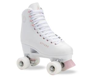 ATTABO Serena - Patines de ruedas para mujer en piel ecológica, rodamientos ABEC-3, marco de polipropileno y rueda de aluminio, ruedas de PU 82A de 54 x 32 mm, freno de TPU, cordones clásicos, seguros