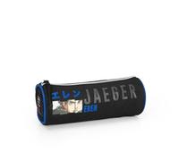 Attack dei Giganti - Estuche escolar oficial Attack on Titan, estuche cilíndrico, ligero y compacto, fácil de transportar y guardar en la mochila, con práctico cierre de cremallera, 8 x 22 x 8 cm,