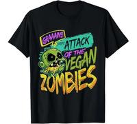 Attack of The Vegan Zombies Vegetarian Unisex T-Shirt Black XXL