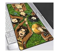Attack on Titan Alfombrilla Raton Anime Gaming Mouse Pad XXL 800x300x3 mm,Impermeable con 3mm Base de Goma Antideslizante,Special-Textured Superficie para Ordenador, PC y Laptop, F