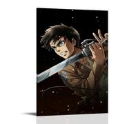 Attack on Titan Anime Protagonista Eren Yeager Póster Pintura Decorativa Lienzo Arte de Pared Salón Póster Dormitorio Pintura, Arte de Pared Impresión de Imagen Moderna Decoración de Habitación