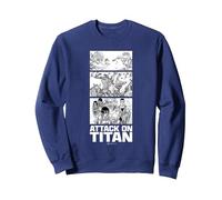 Attack on Titan Annie Leonhart VS Reiner Braun Stack Manga Sudadera, Unisex para Adultos, Azul Marino, S