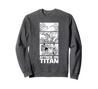 Attack on Titan Annie Leonhart VS Reiner Braun Stack Manga Sudadera, Unisex para Adultos, Jaspeado Oscuro, L